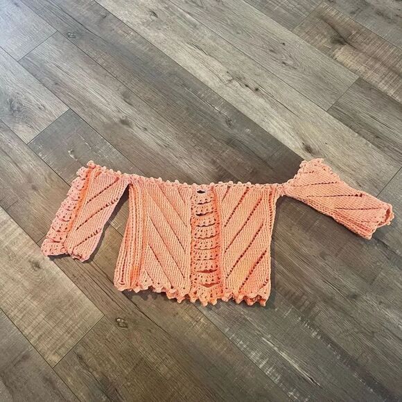 Ronny Kobo Collection Tops - Ronny Kobo Catya Crop Top, Coral, Size S